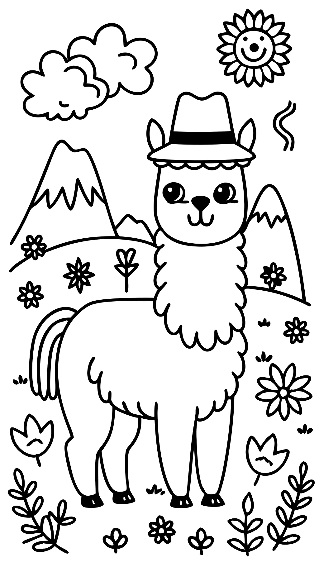 coloriage lama